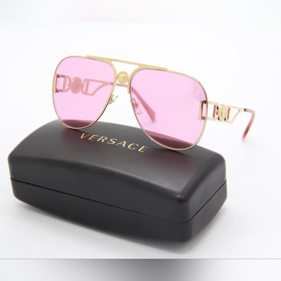 NEW VERSACE VE2255 1002/A4 UNISEX AVIATOR SUNGLASSES VERSACE VE2255 1002A4 - Picture 2 of 11